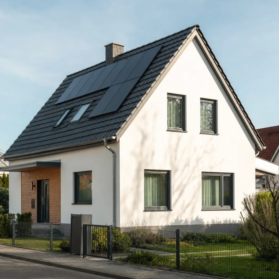Frisch saniertes Einfamilienhaus mit neuen Fenstern, gedämmter Fassade und Solaranlage